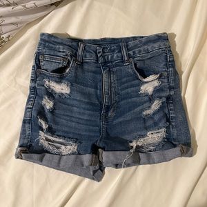 High waisted jean shorts